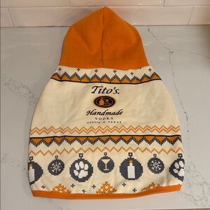 Dog Tito's Handmade Vodka Orange and White Hoodie